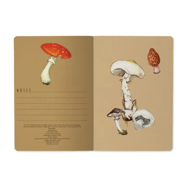 BV by Bruno Visconti - Mushrooms On White Notebook