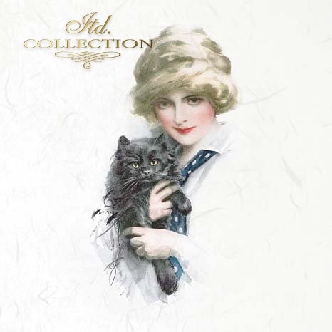 ITD Collection - Rice Paper Set Mini - Vintage Women and Cats