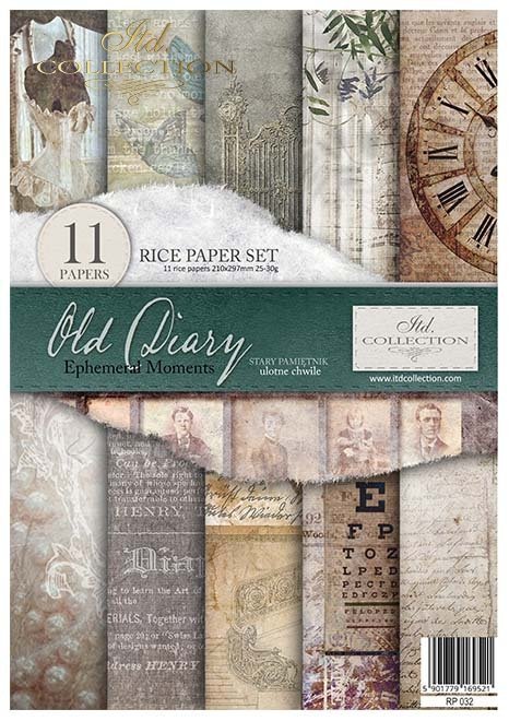ITD Collection - Old Diary Ephemeral Moments - Rice Paper Set