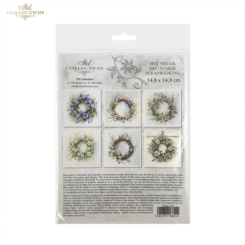 ITD Collection - Rice Paper Set Mini - Wreath of Spring Flowers