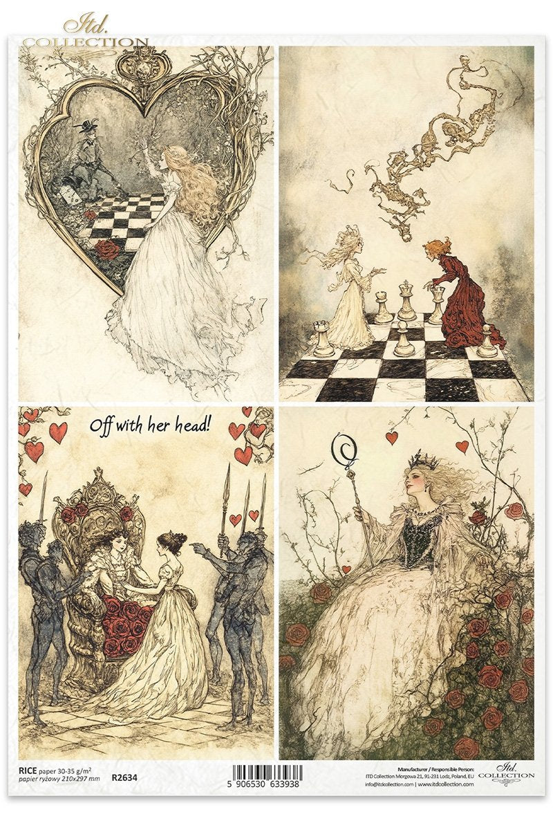 ITD Collection - Alice in Wonderland - Rice Paper - R2634
