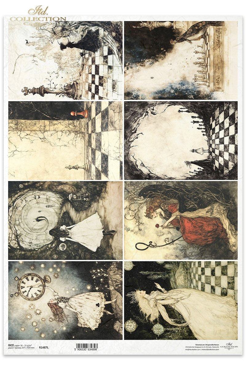 ITD Collection - Alice in Wonderland - R1487L - A3 Rice Paper