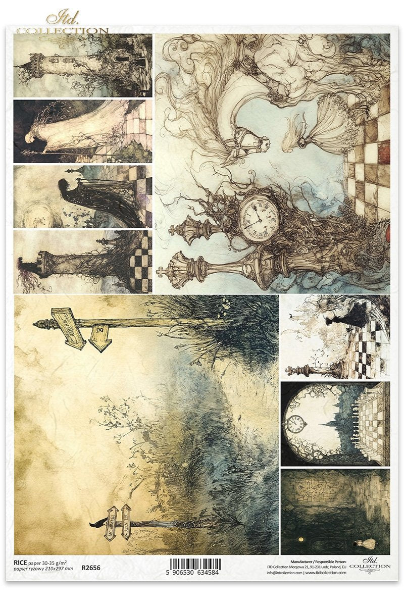 ITD Collection - Alice in Wonderland - Rice Paper - R2656