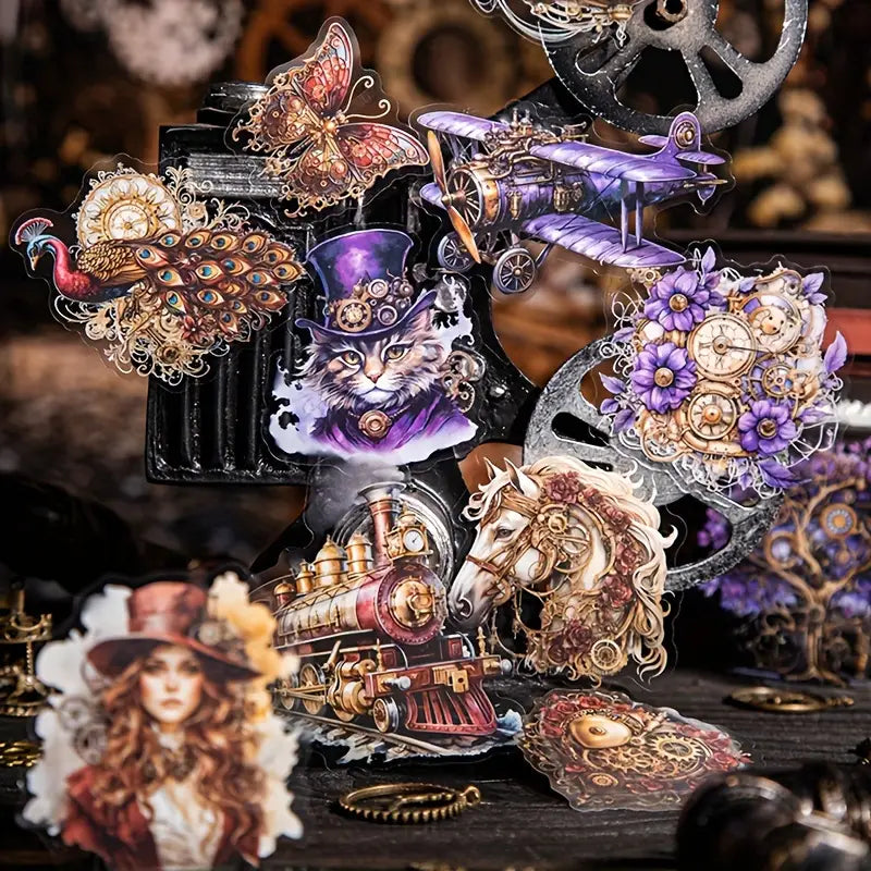 Retro Steampunk Style Stickers
