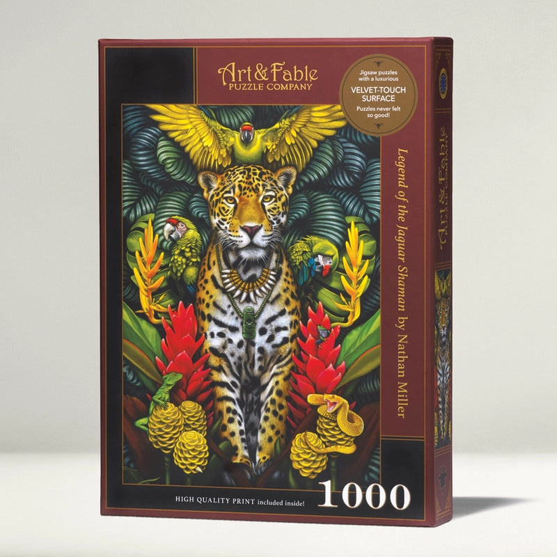 Art & Fable Puzzle Company - Legend of the Jaguar, 1000-pc Velvet-Touch Puzzle