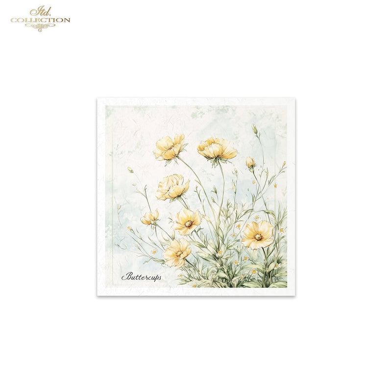 ITD Collection - Rice Paper Set Mini - Floral Shabby Chic - RSM175