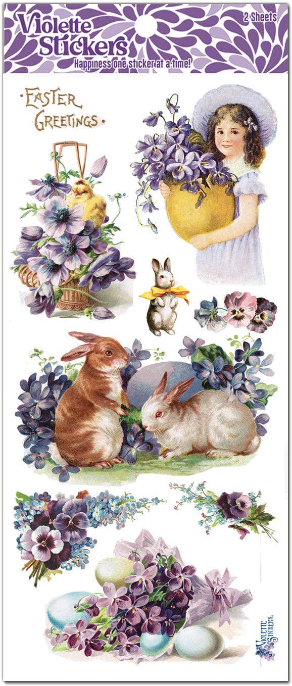 Violette Stickers - Pansy Bunny Rabbit Stickers