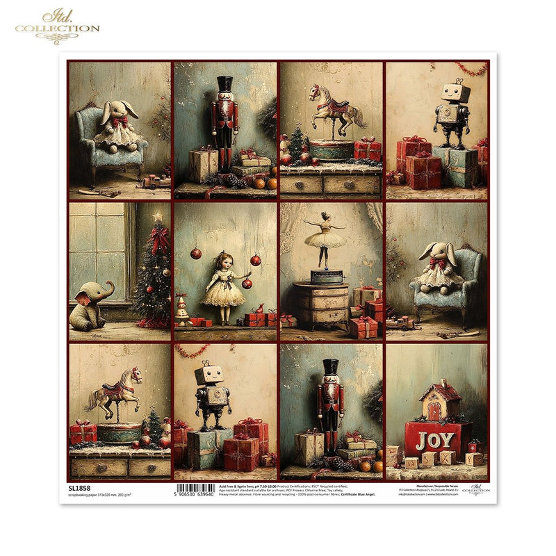 ITD Collection - Retro Toys - SL1858 Scrapbooking Single Sheet