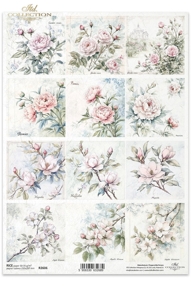 ITD Collection - Floral Shabby Chic - Rice Paper - R2606