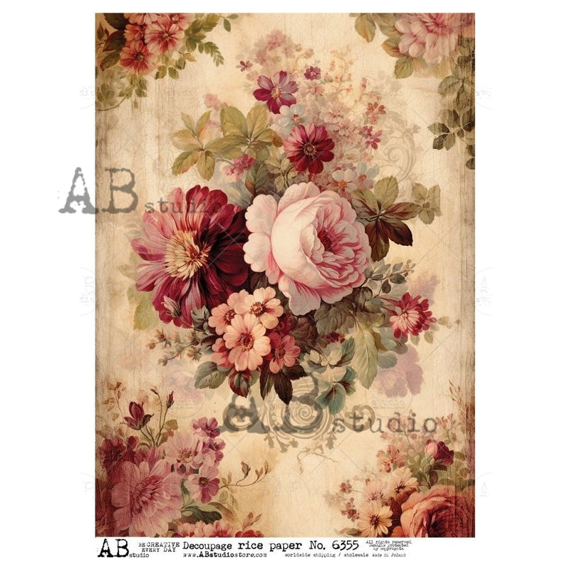 ABstudio - Rice Paper - Pink Flowers No. 6355