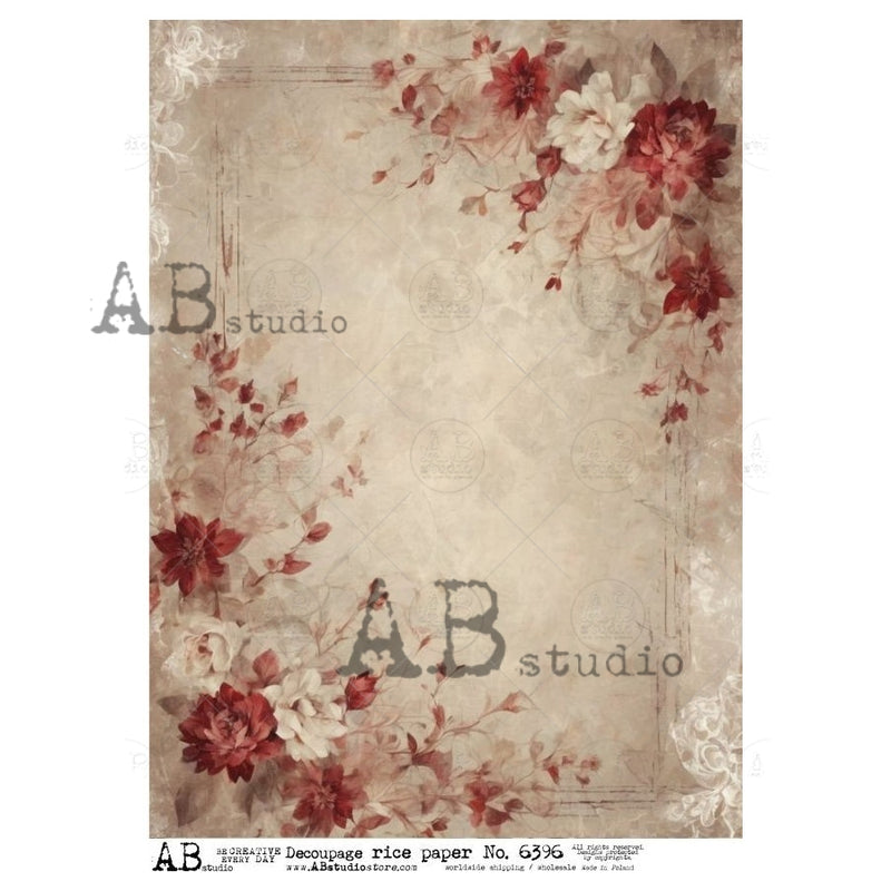 ABstudio - Rice Paper - Rose Corners No. 6396