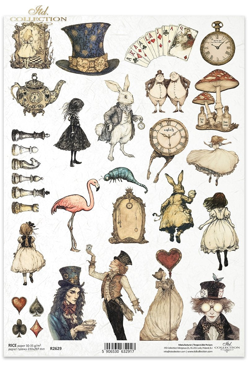 ITD Collection - Alice in Wonderland - Rice Paper - R2629