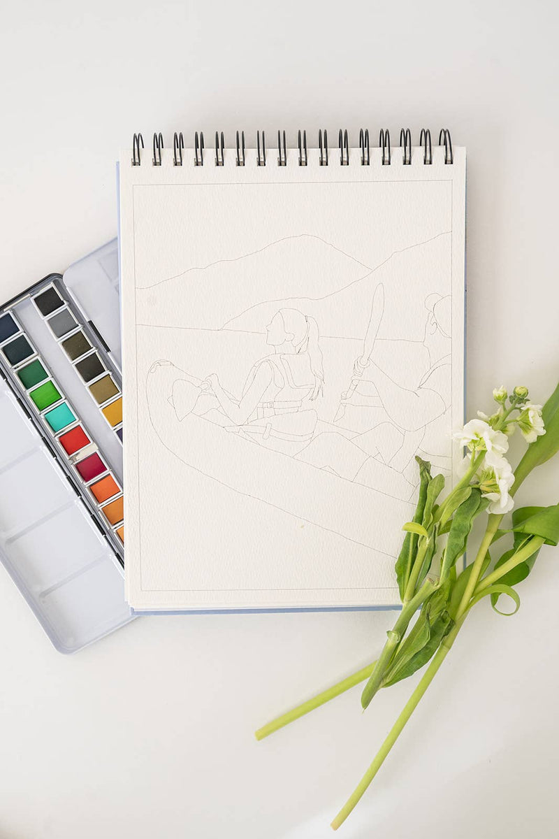 bailey rae studio - Landscape watercoloring book - outlines with video tutorials