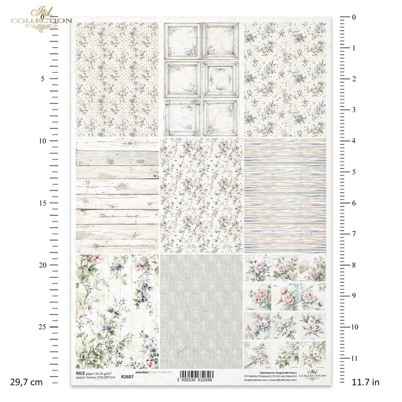 ITD Collection - Floral Shabby Chic - Rice Paper - R2607