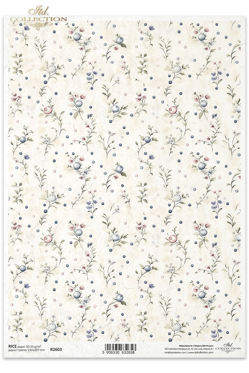 ITD Collection - Floral Shabby Chic - Rice Paper - R2603