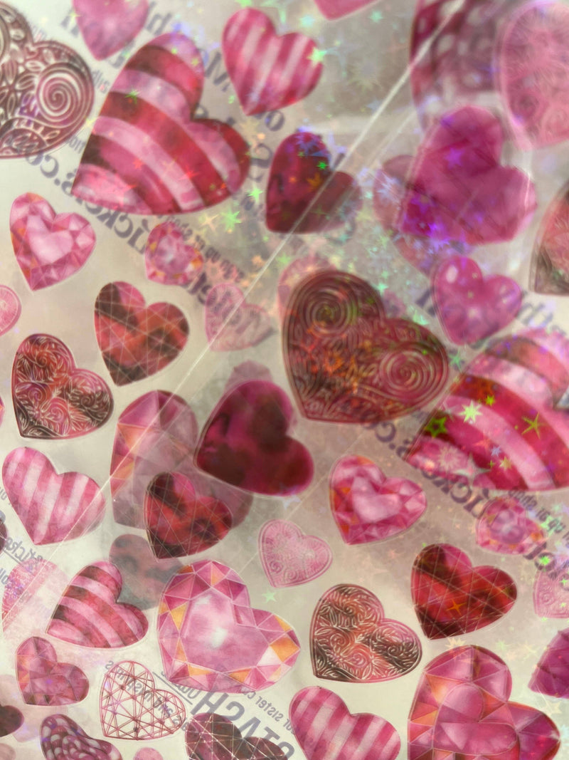 Violette Stickers - Crystal Pink Heart Stickers