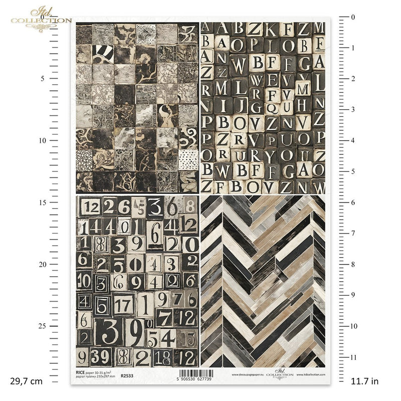 ITD Collection - Geometric Black and White - Rice Paper
