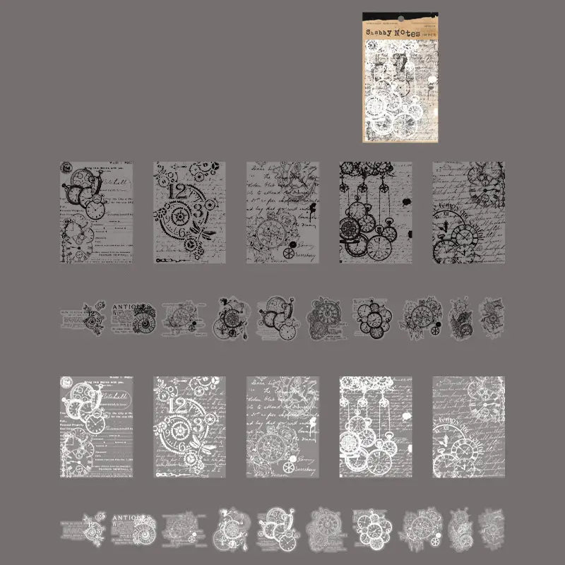 Shabby Notes Series Black And White Ink Paper