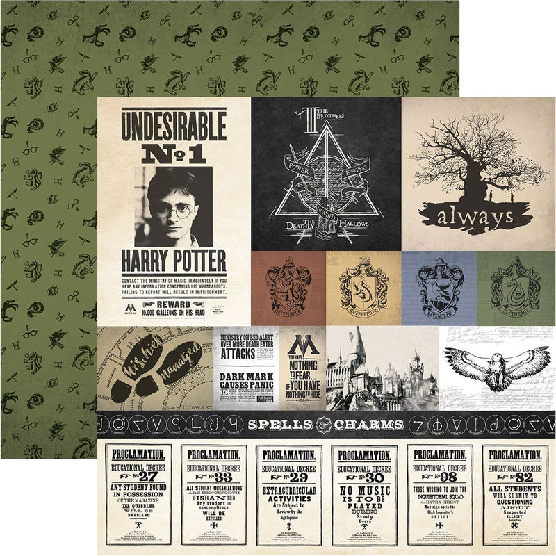 Paper House Productions - Harry Potter Parchment Tags 12 x 12 Scrapbook Paper