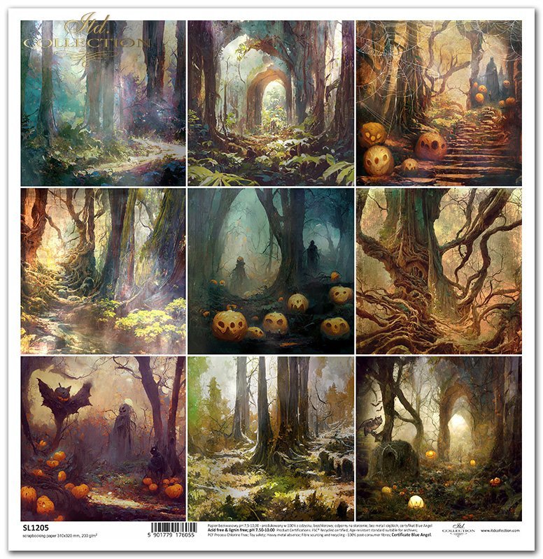 ITD Collection - Halloween 9 Cards - Scrapbooking Single Sheet