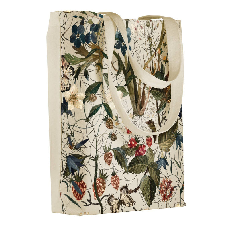 BV by Bruno Visconti - Canvas Shopper Bag - Forest Flowers on White