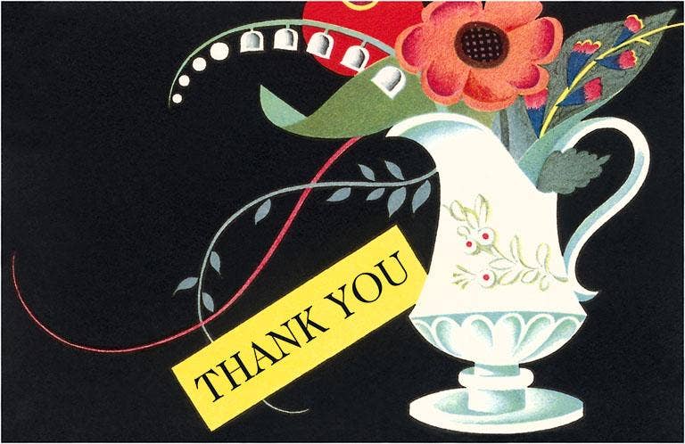 Found Image Press - Postcard - Thank You, Art Deco Still Life