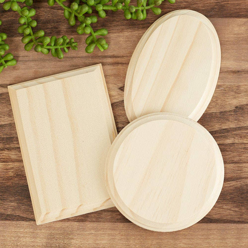 Root and Company - Bag of 3 Assorted Shape Unfinished Wood Plaques