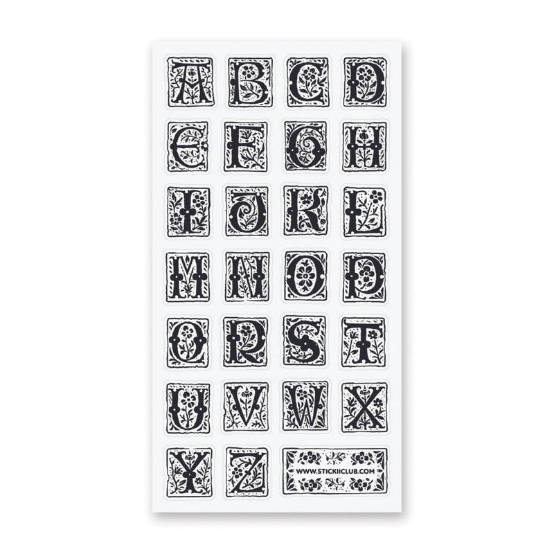 STICKII - Medieval Alphabet Sticker Sheet