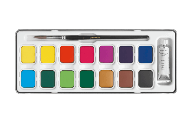 Caran d'Ache - Box of 15 Color Paint Tablets Gouache Studio