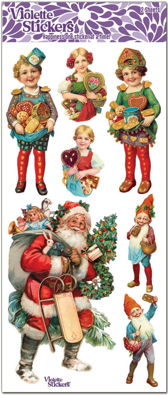 Violette Stickers - Gingerbread Santa Stickers