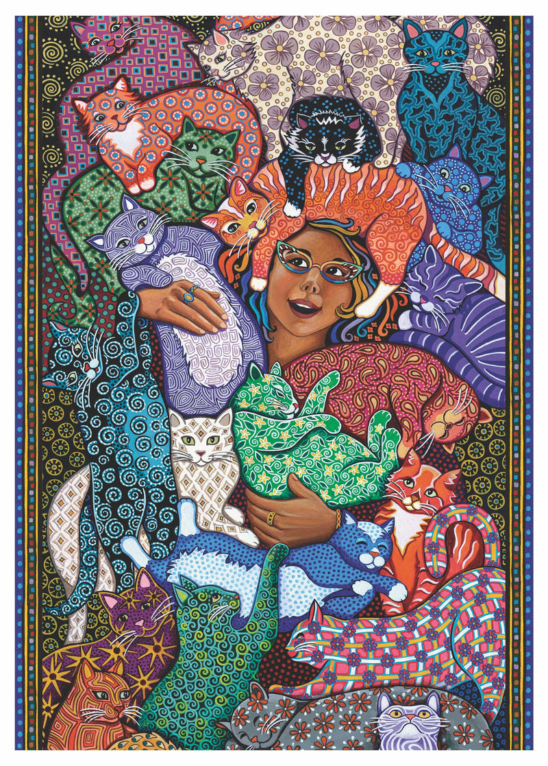 Art & Fable Puzzle Company - Cat Lady - 1000pc Velvet-Touch Puzzle