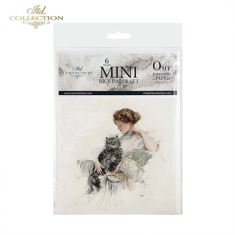 ITD Collection - Rice Paper Set Mini - Vintage Women and Cats