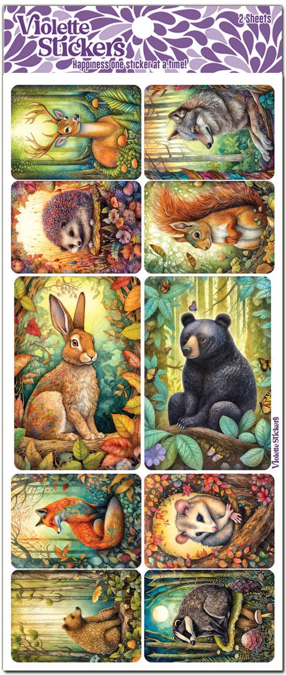 Violette Stickers - Crystal Forest Animal Stickers