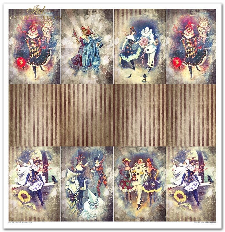 ITD Collection - Carnival - Pierrot in Love Scrapbooking Papers