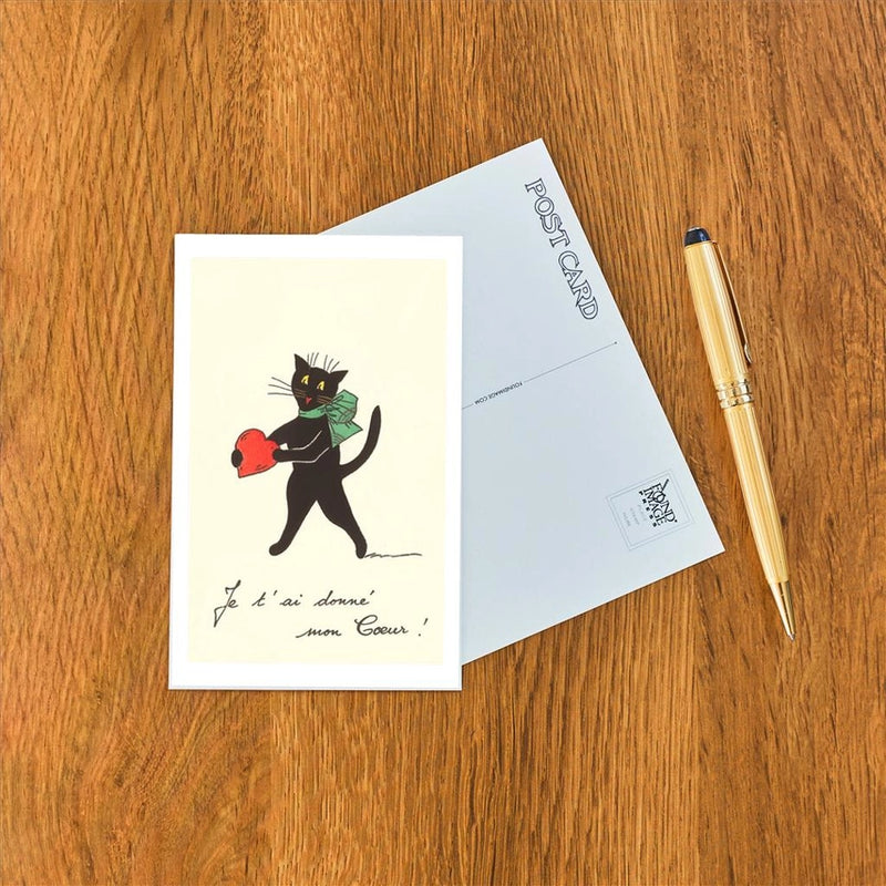 Found Image Press - Postcard - Black Cat with Heart