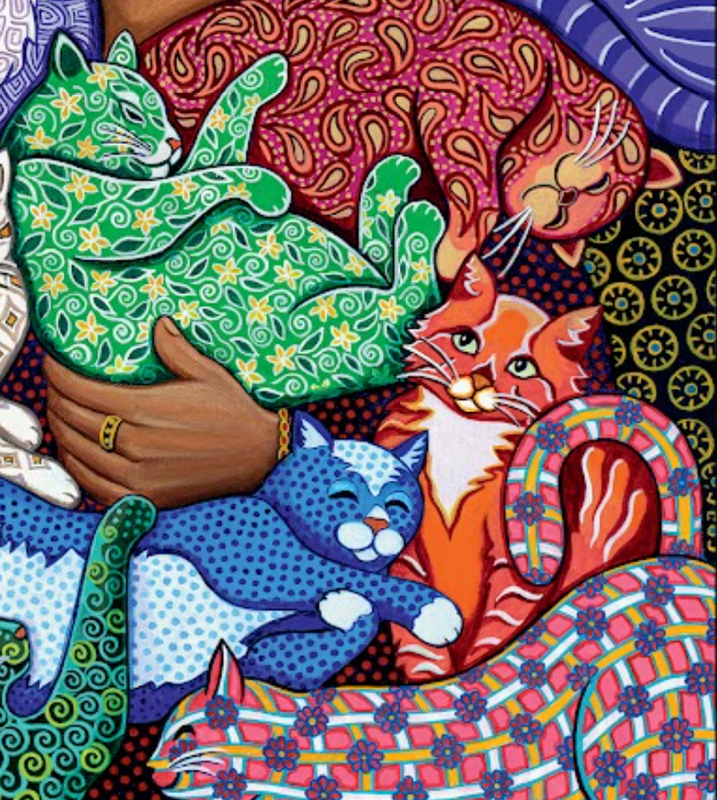 Art & Fable Puzzle Company - Cat Lady - 1000pc Velvet-Touch Puzzle