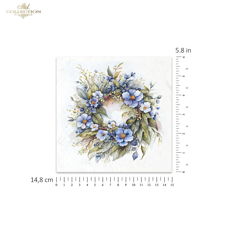 ITD Collection - Rice Paper Set Mini - Wreath of Spring Flowers