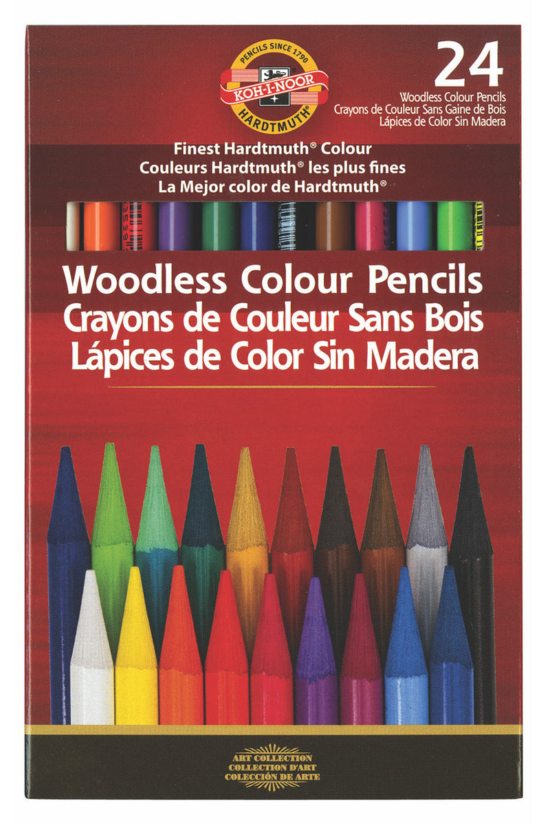 Koh-I-Noor Progresso 8755 - Set Di 6 Matite Colorate Senza Legno, Ideali Per Artisti E Scuola