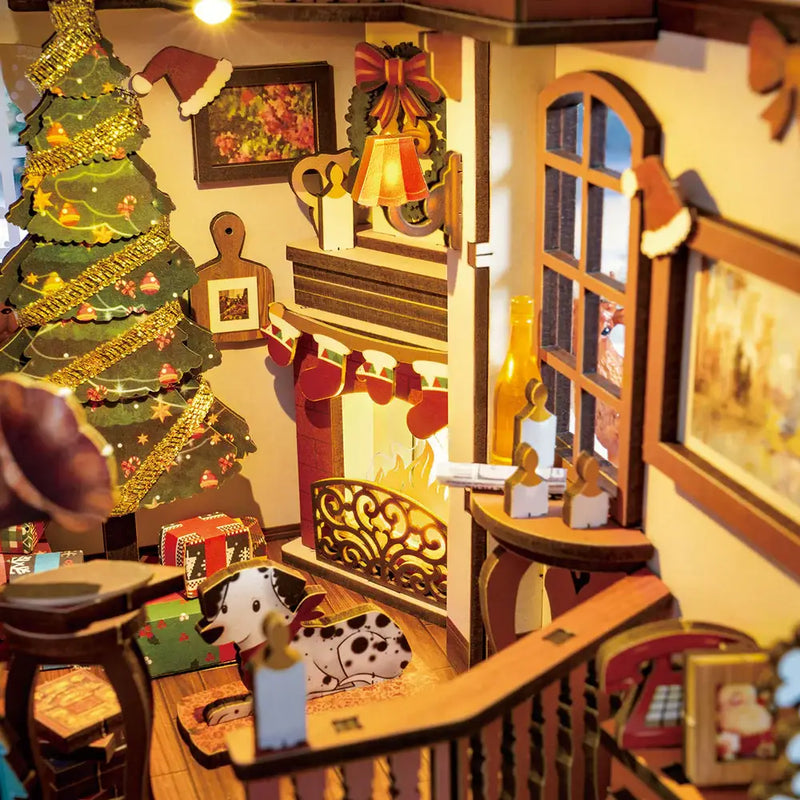 Robotime - Christmas Indoor Scene DIY Book Nook 3D Puzzle