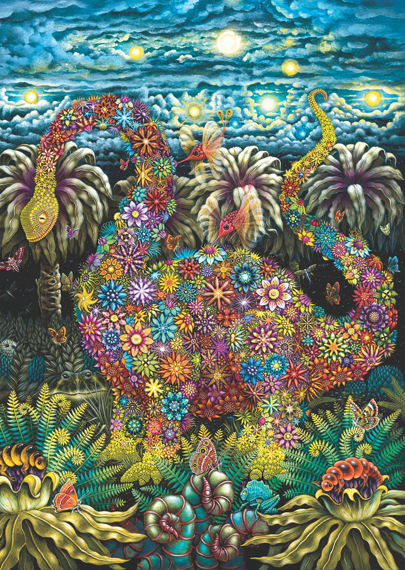 Art & Fable Puzzle Company - MegaFlora - 1000pc Velvet-Touch Dinosaur Puzzle