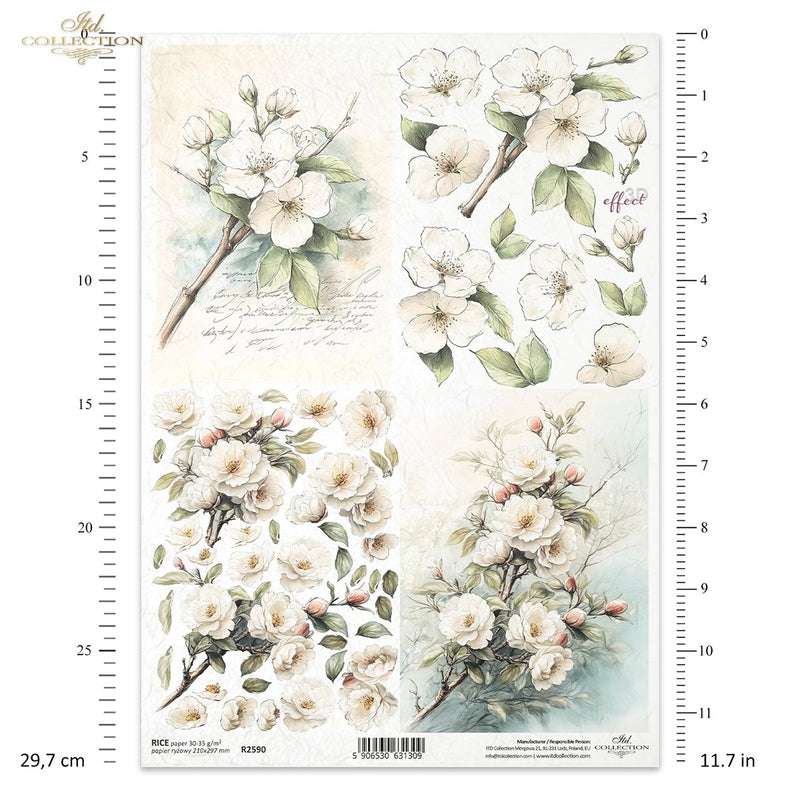 ITD Collection - Floral Shabby Chic - Rice Paper - R2590