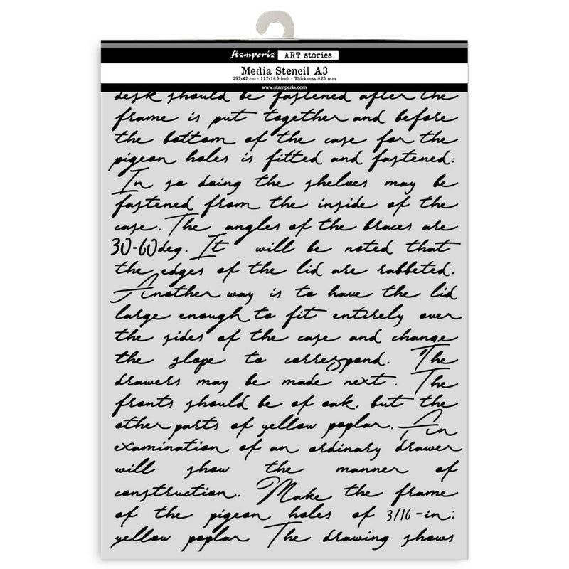 Stamperia - ART stories - Big Stencils - A3 - Writings