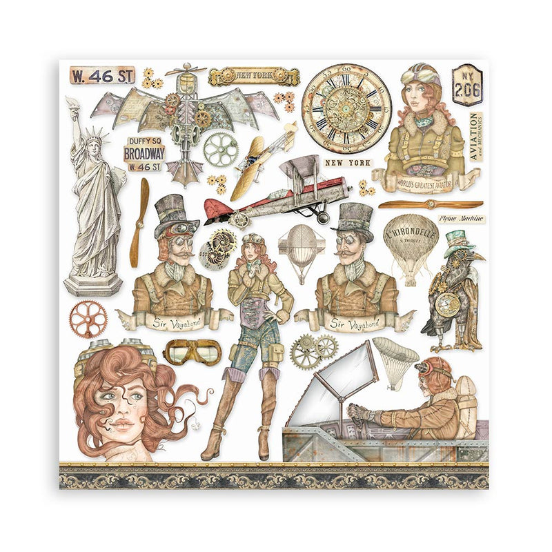 Stamperia - Sir Vagabond Aviator Collection - 12 x 12 Paper Pad