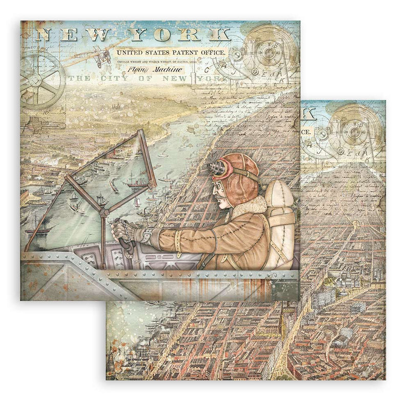Stamperia - Sir Vagabond Aviator Collection - 12 x 12 Paper Pad