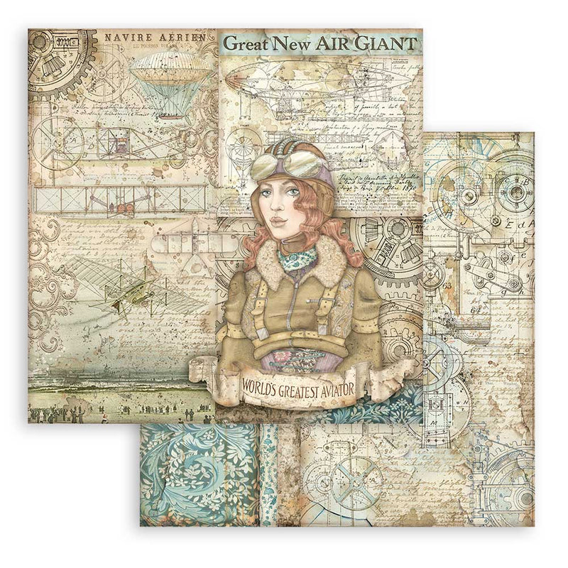 Stamperia - Sir Vagabond Aviator Collection - 12 x 12 Paper Pad