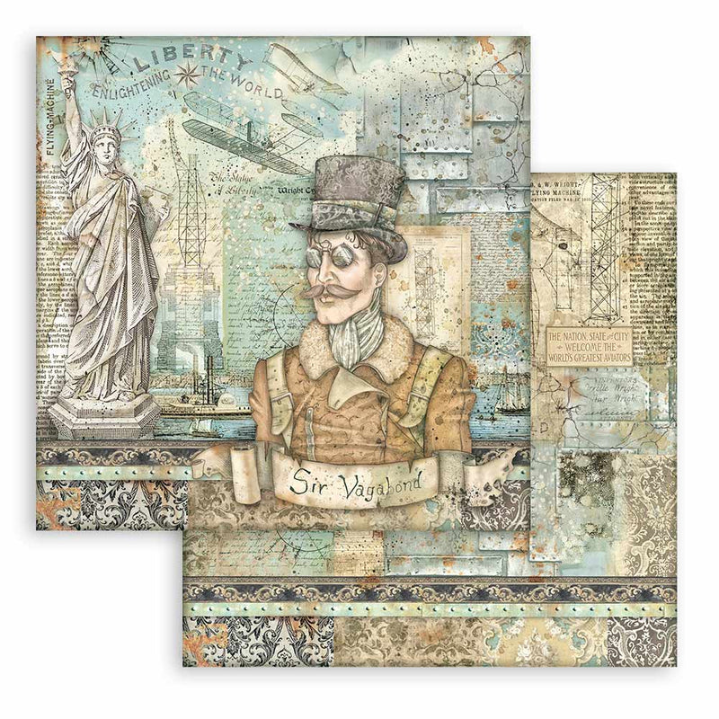Stamperia - Sir Vagabond Aviator Collection - 12 x 12 Paper Pad