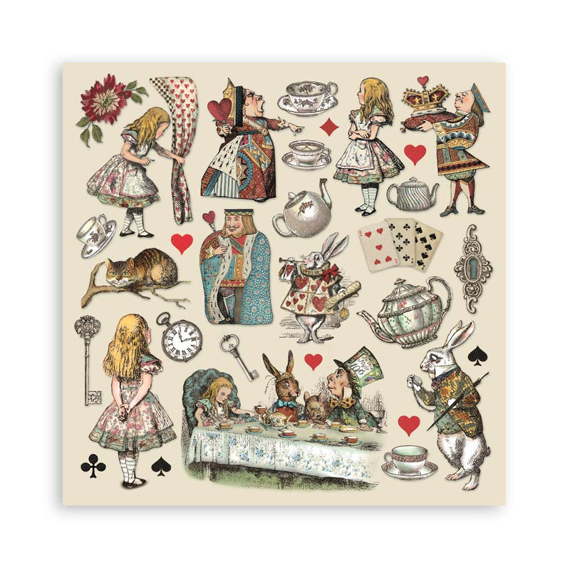 Stamperia - Alice Forever Collection - 8 x 8 Paper Pad - Alice