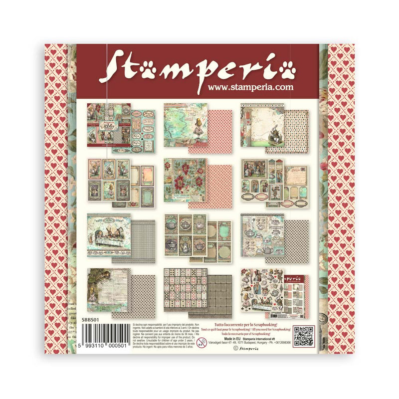 Stamperia - Alice Forever Collection - 8 x 8 Paper Pad - Alice