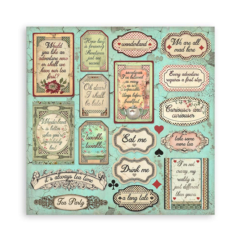 Stamperia - Alice Forever Collection - 8 x 8 Paper Pad - Alice