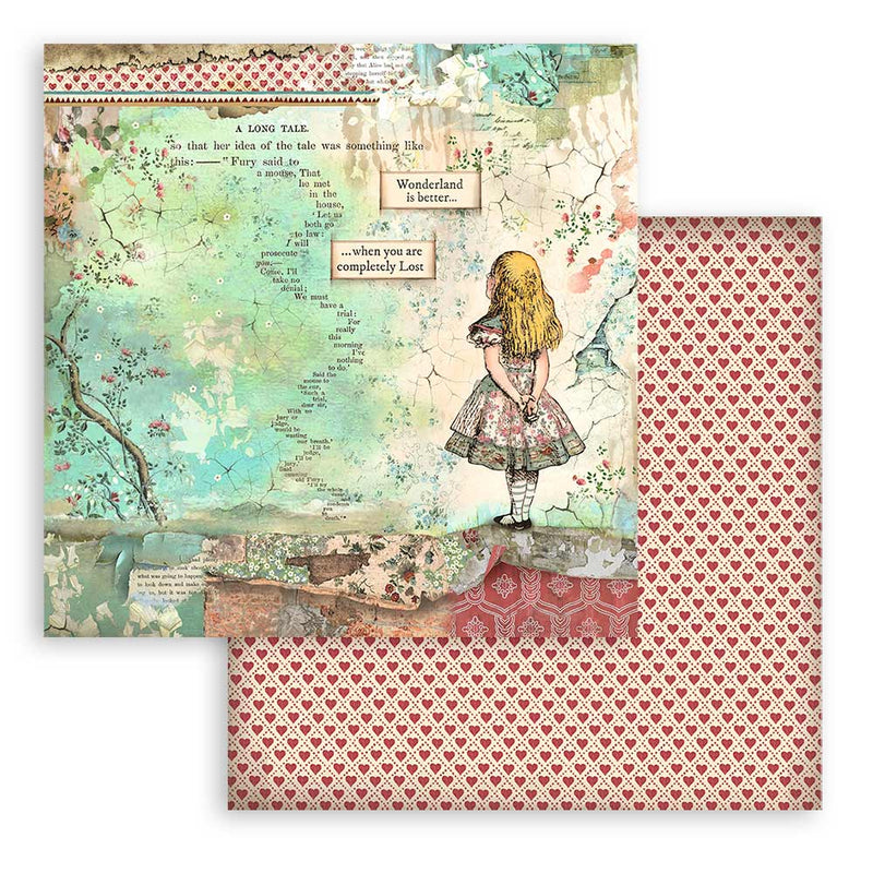 Stamperia - Alice Forever Collection - 8 x 8 Paper Pad - Alice